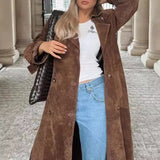Comfortable Casual Warm Trench Coat Fashion All-Match Coat With Waist Long Coat Coat Female-Outfit