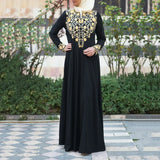 Spring New Long Dress Leisure Middle East Simple National Style Fashion