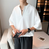 T-Shirt Men's Summer Personality Loose Five-Sleeve Trend Full-Color Simple Casual Half-Sleeved T-Shirt-Outfit