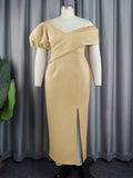Summer Comfort Personality Lantern Sleeve Dress Party V-Neck Dress Dress