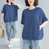 Toloer Size Add Fat Women's Clothing 200 Jin 2024 Summer Loose Large Size Cover Meat Show Thin Jacket Pure Color Round Collar Short Sleeve
