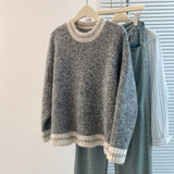 Toloer And Winter Dress New Women's Sweater Women's Korean Round Collar Bumpy Long-Sleeved Knitted Jersey Women Loose Thin