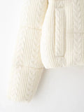 Cabel Knit Puffer Crop Jacket-Outfit