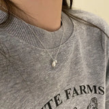 Square Shell Necklace-Outfit