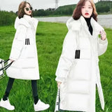 Glossy Parka Coat Women's 2022 Fashion Thicken Winter Hooded Loose Long Jacket Female Windproof Rainproof Warm