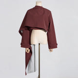 Toloer Personality Suit Jacket Female 2024 Summer New Long Sleeve Short Jacket Advanced Sense Shawl Style Small Suit-Outfit