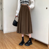 Toloer High Waist Skirt Female 2023 Autumn And Winter New Korean Version Show Thin Long Skirt Popular Big Swing A-Word Skirt
