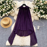 Luxury Famous Woman Hanging Neck Ribbon Woman 2025 Summer Atmosphere Feeling Thin Irregular Chiffon