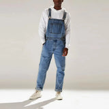 New Summer Street Trendy Solid-Colored Strap Trousers With One-Body High-Rise Men's