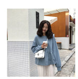 Toloer 2023 New Korean Women's Wear Loose Show Thin Students Casual Jacket Solid Color Long-Sleeved T-Shirt Hoodie Women