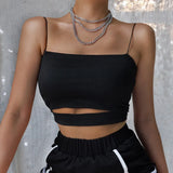 Toloer Slim Foundation With Sexy Hollow Out Sling Fashion Small Vest Top Women's Clothing-Outfit