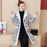 Winter Korean New Large Size Loose Mother's Dress With Cashmere And Thickened Cardigan Imitation Lamb Wool Coat For