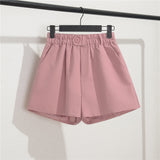 Toloer Photo Suit Shorts Female Summer 2024 New High Waist Loose Pink Five Split Pants Straight Tube Hong Kong Flavor Casual Pants-Outfit