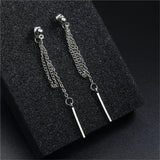 Silver Tassel Earrings-Outfit