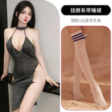 Night Vows Tiffic Lingerie Sexy Passion Student Suit Uniform Seduction Free From Pure Desire Silver Flaky Cheongsam
