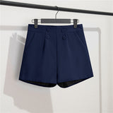 Toloer White Suit Shorts Female Black Summer Thin 2024 New Loose High-Waist A-Line Casual Wide-Leg Hot Pants-Outfit