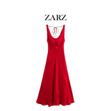 Homemade New Women's Classic Fashion Silky Stylish Long Dress