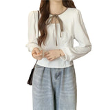 Toloer Mm200 Jin Splicing Temperament Women's Long Sleeve Jacket Autumn New Thin T Shirt Large Size Women's Bottom Shirt-Outfit
