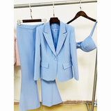 New Blingbling Highlights A Buckle Suit Corset Micro-Tlave Trousers