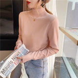 Milk Sweater Women Wear Semi-High Collar Knitted Bottomed Sweater In Autumn And Winter, A New 2023 Soft Top Inside-Outfit