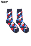 Men Socks Cartoon Cactus Flower Leaf Wood Plant Harajuku Funny Happy Hip Hop Skate Male Cotton Sock Street Style
