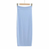 New Summer Navel Exposed Short Style Flat Belt Vest High Waist Elastic Tight Bag Hip Skirt Suit-Outfit
