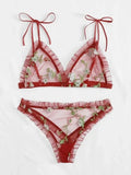 Sex Lingerie Sexy Women's Slings Mesh Print Lingerie Lingerie