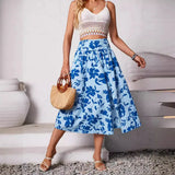 Toloer Independently Designed And Shot The New Women's Summer Casual Floral Print Skirt-Outfit