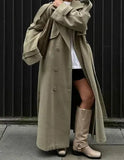Autumn And Winter Explosion Temperament Clapping Belt Long Hair Coat Single