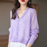 Toloer Hemp Knitting Cardigan Female Thin Ice Silk Linen Coat Sunscreen Clothes Summer Loose Outside The Shawl Air Conditioning Shirt-Outfit
