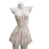 Lace Strapping Slings Pajamas Pajamas Beauty Back 2025 New Sweet And Spicy Waist Thin Word Short Skirt