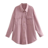 Aachoae Women Solid Oversize Loose Jacket Coats Casual Turn Down Collar Batwing Sleeve Coats Female Elegant Autumn