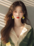 Toloer Year's Popular Beautiful Little Shirt Small Man Fashionable Loose Thin Green V Collar Knit Long Sleeve Open Shirt