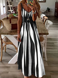 Toloer Summer New Hot Style Casual Slip Print V-Neck Sleeved Dress Dress-Outfit