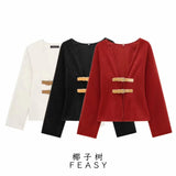 Women's Clothing 2025 Spring New Fashion V-Neck PU Leather Tripling With Soft