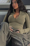 Women's T-Shirt 2023 Spring Y2k Grunge Long Sleeve Crop Tops Sexy Slim Fit Basic Tees Streetwear Casual Female T