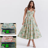 Women's Clothing 2026 Spring And Summer New Sexy Sling Splicing Print Tie