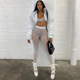 White Puffer Coats Cropped Jackets Women 2022 Fashion High Street Casual Short Bubble Coats Winterwear Clothes