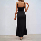Women's Summer New Sexy Square Collared Back Sling Skirt Dress