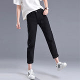 White Jeans Women Loose Korean Version Students Harun Pants Nine Points Pants Women's Pants College Wind 2020 Spring New-Outfit