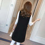 Toloer Vest Female 2024 Spring And Autumn New Korean Version Slim Sleeveless Vest Vest Long Vest Coat Tide-Outfit