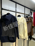 Autumn And Winter New Women's Fashion Pure Color Bare Back Hollow Net Hoodie