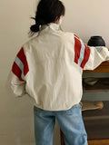 Vintage Patchwork Collar Neck Jacket-Outfit