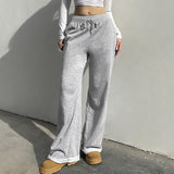 Casual Solid Color Sweatpants-Outfit