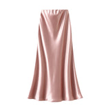 Temperament Pressure Folded Bare-Faced Fishtail Half-Dress Girl Spring Hanging Thin Bag-Butbice Long Dress
