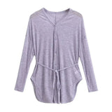 Fashion Women's Fashion Summer New Style Long-Sleeved Loose Sunscreen Thin-Style Strapped Waist Single-Breasted Blouse-Outfit