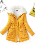 VAREY LIN New Winter Cotton Coat Women Casual Slim Snow Outwear Medium-long Wadded Jacket Thick Cotton Padded Warm