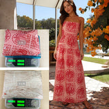 Women's Summer Casual Flowers Hanging Neck Beach Hawaiian Vacation Dress With