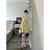 New Fashion Temperament With Thin Round Collar Sleeveless Vest Dress Women's