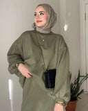 2025 New Solid Color Loose Blouse Casual Lazy Skirt